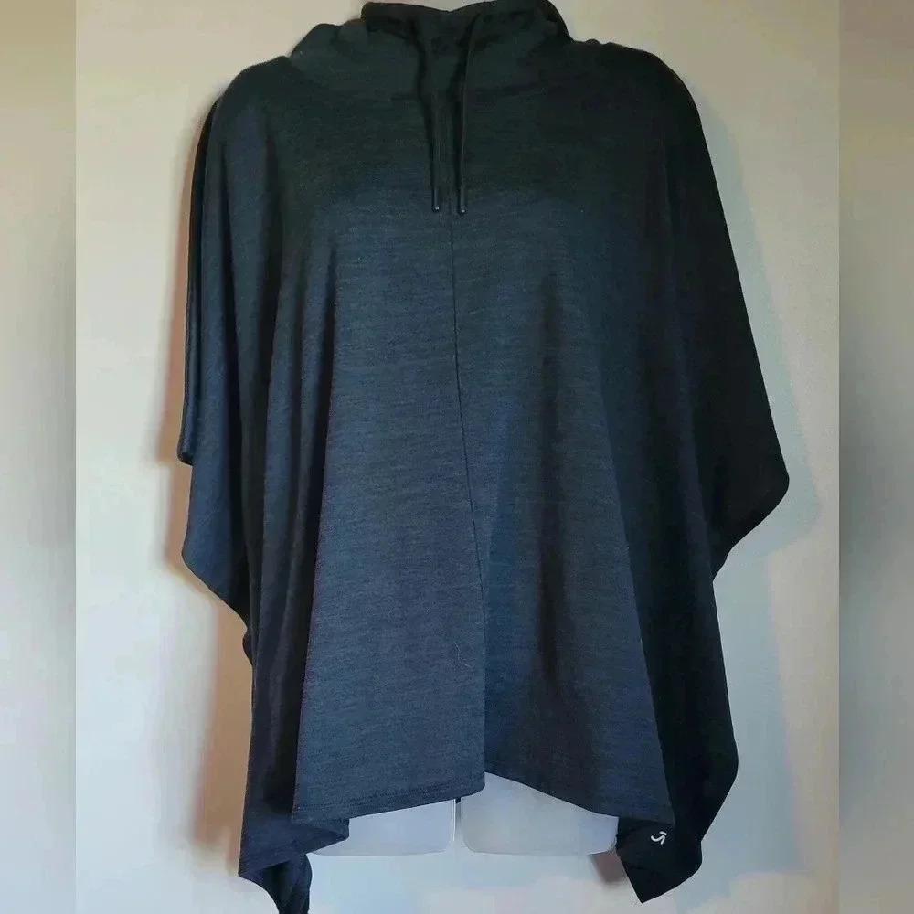 GAP Fit Hooded Oversize Poncho, navy blue, size small - Picture 5 of 13